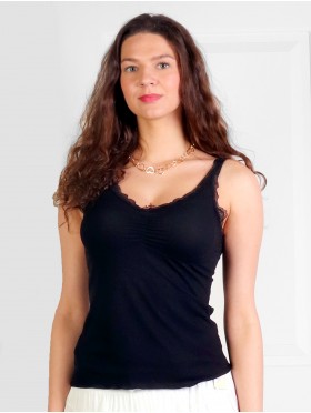 Lace Tank Top W/ Padded Chest Support 